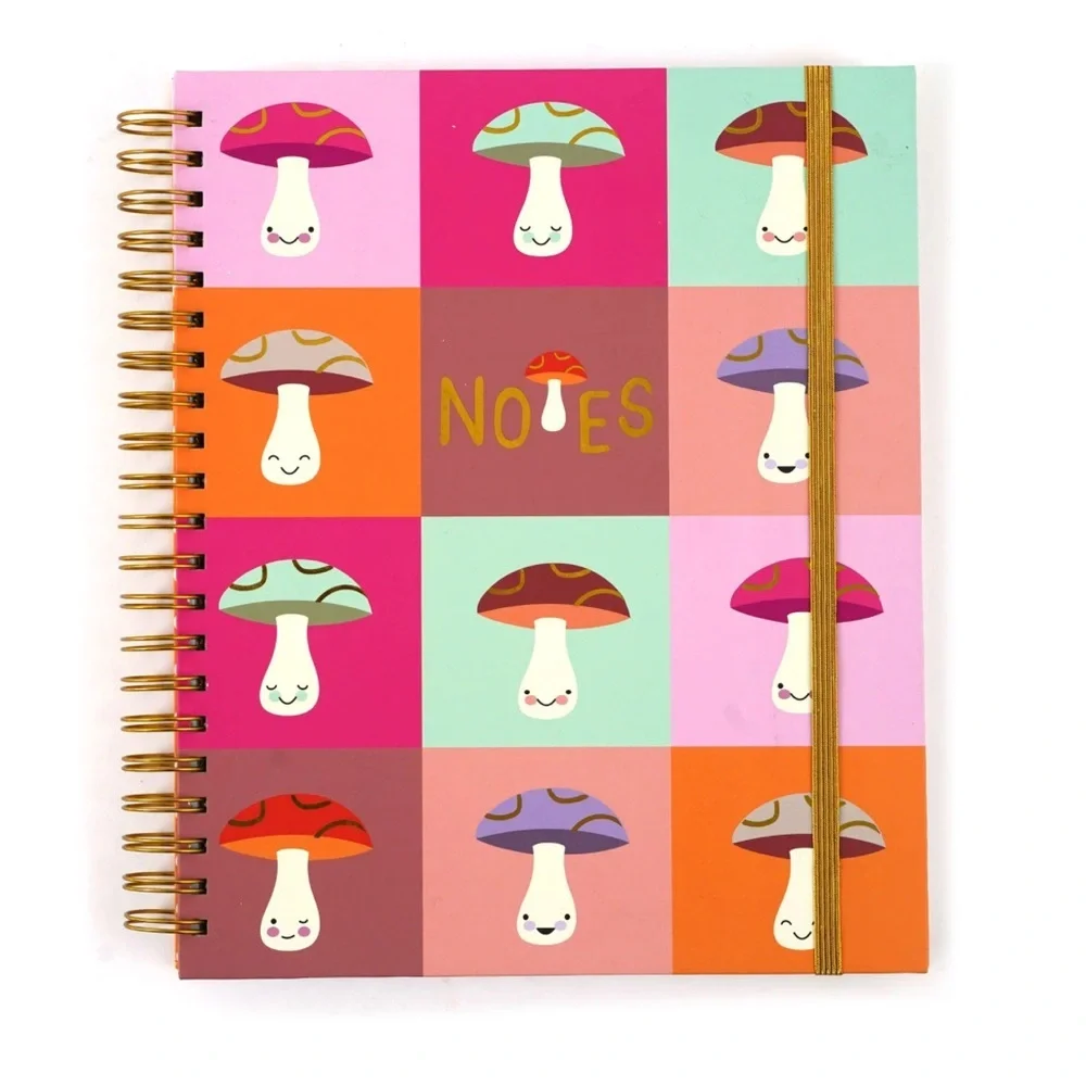 Mega Spiral Hot Stamp Notebook, Mushroom Notes, 11.25
